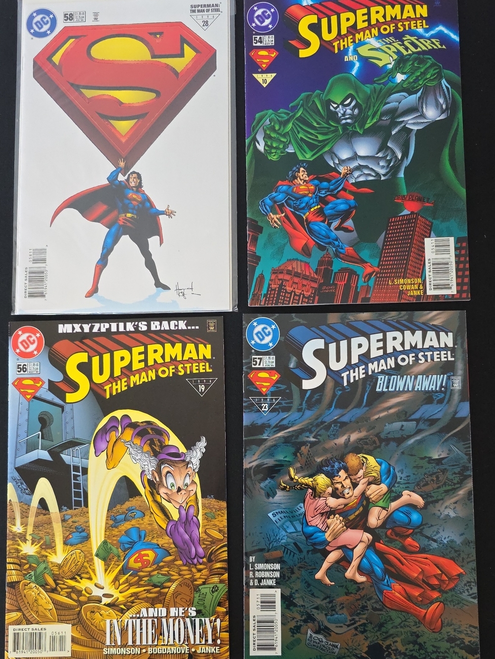 Superman: Man Of Steel Comic Book Set Of 4